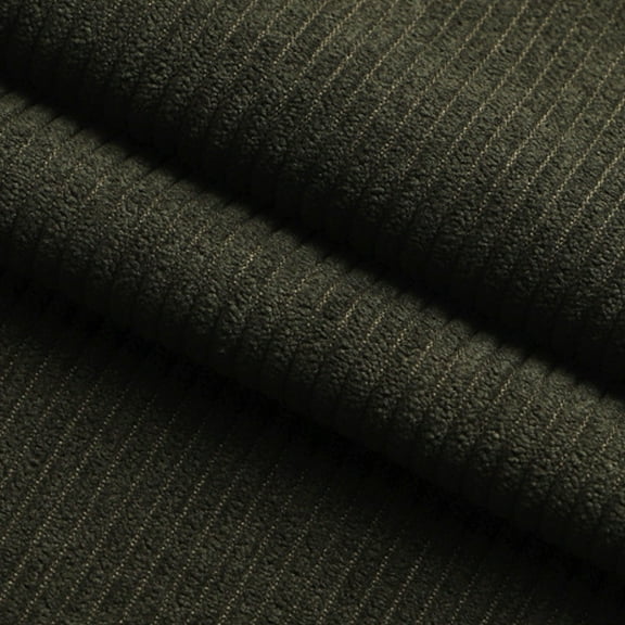 URTERYSER Durability Corduroy Fabric Solid Color Stripe Handmade Making Fabric Clothing for Furniture and Projects Army Green