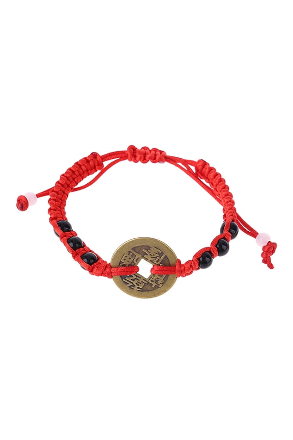 Fashion Wealth Coin String Bracelet Amulet Adjustable Braided Bracelet for Boyfriend Girlfriend