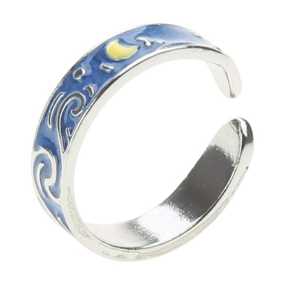 URTERYSER Fashionable Starry for Rings Silver Plated Adjustable Open Lover Rings Jewelry Color 1