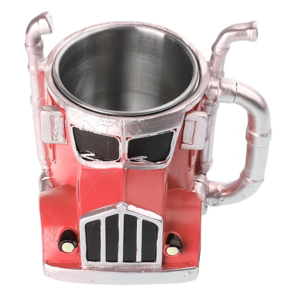 URTERYSER Handmade Truck Shape Mug 12oz Resin Coffee Cup for Home and Office Decoration Water Cup Unique Red