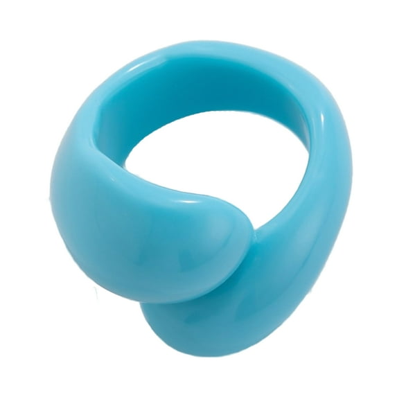 URTERYSER Irregular Geometric Colorful Double Droplet Rings Comfortable Wear for Women Fashionable Jewelry Accessory Blue