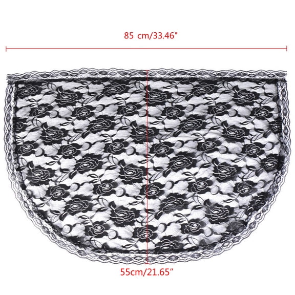URTERYSER Lace Mantilla Veil Soft and Comfortable 2 Colors Black and White Spanish Rose Lace Veil for Head Covering D Shape White