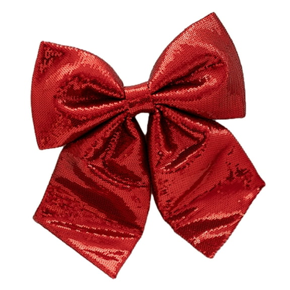 URTERYSER Large Ribbon Bows Christmas Tree Ornament Handmade Birthday Colorful Sequins Fabric Bowknot Party Accessories Red