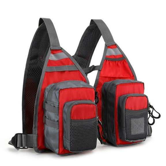 URTERYSER Multi Pokcet Waistcoat Fly Fishing Vest Adjustable Trout Fishing Gears Multifunction Stream Fishing Accessories Red