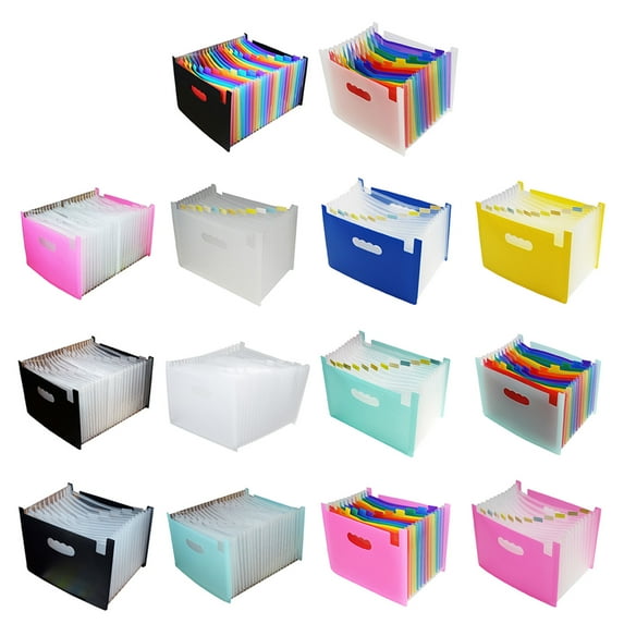URTERYSER Multi-layer Document Standing Accordions File Folder 13 Pockets/24 Pockets Waterproof Desktop Expanding File Folder Color 1