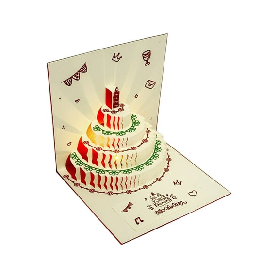 URTERYSER Musical 3D Birthday Greeting Card with Music and Lights Artistic Birthday Card Celebration Card Suitable for Parties Color B