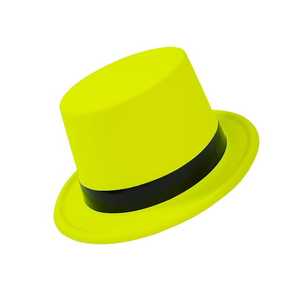 URTERYSER Popular Top Hat with Bright Fluorescent Color for Holiday Fashion Masquerades Party Jazzy Hat Stage Performers Party Hat Fluorescent Yellow