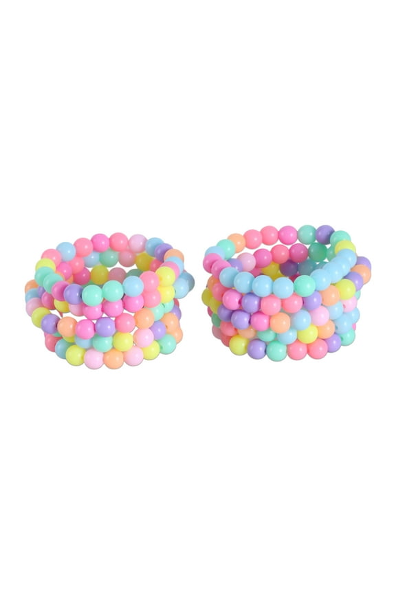 Princess Bracelets 10Pieces for Kids Girls Pearl Bead Bracelets Teen Jewelry Set Party Favor Costume Princess Pretend for Multicolor