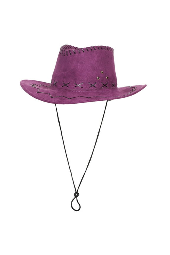 Ranchers Hat Western Wide Brimmed Hat for Women Men Casual Wear Western Fedoras Men Women Unisex Wear Purple