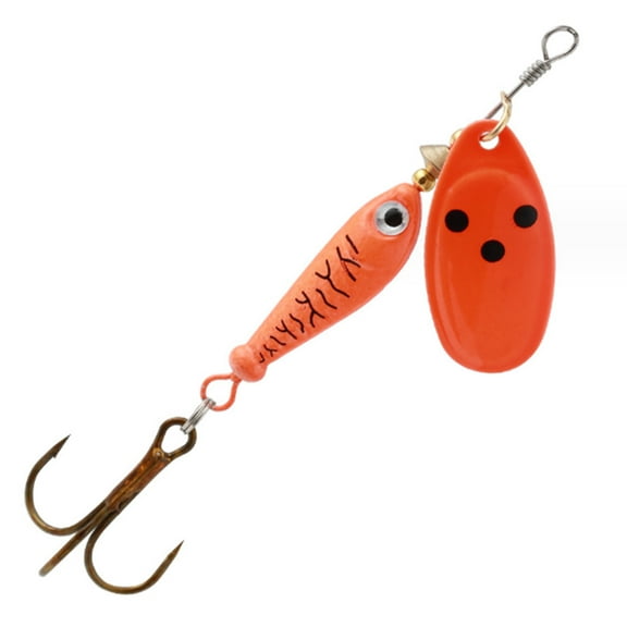 URTERYSER Spinner Fishing Lures with Triple Hooks Sequins Artificial Baits Hard Metal Spinner Baits for Freshwater Saltwater Orange 11