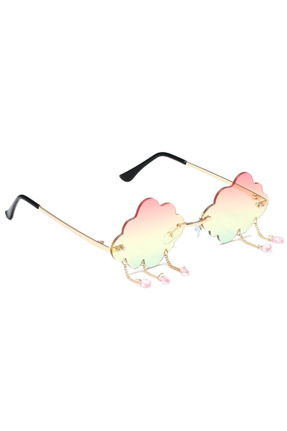 Stylish Clouds Sunglass for Girls Boys Photo Props Travel Cool Shades Frameless Cool Glasses Girls Boys Color 3