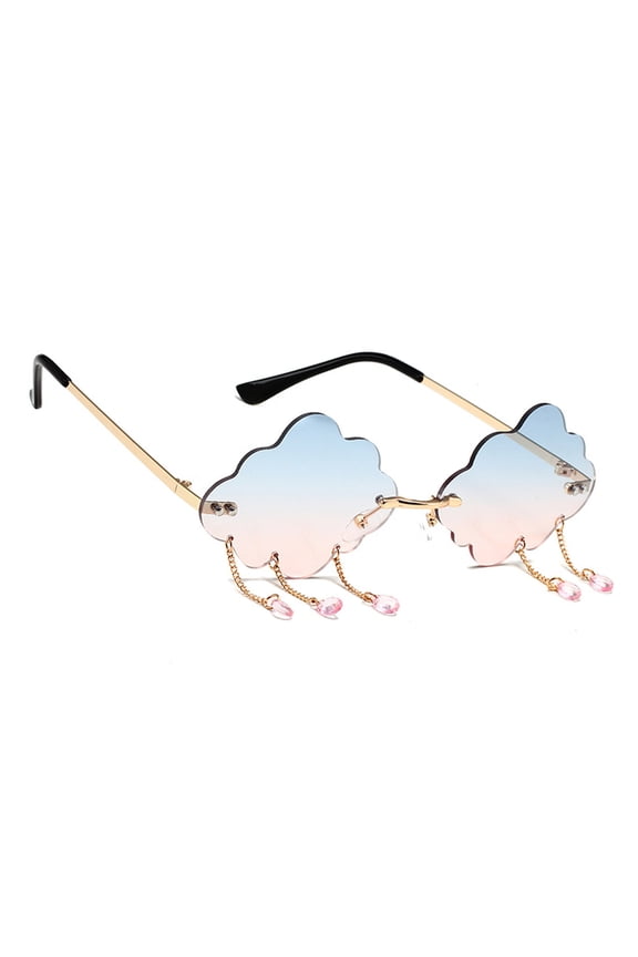 Stylish Clouds Sunglass for Girls Boys Photo Props Travel Cool Shades Frameless Cool Glasses Girls Boys Color 4