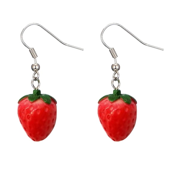 URTERYSER Sweet Simulated Strawberry Earrings Small Dangle Drop Ear Rings Cute Fruit Ears Pendant Accessories Jewelry Gift