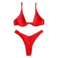 thumbnail image 1 of URTERYSER Women Brazilian Push Up Underwire Swimsuit Ribbed Bathing Suit Orange, 1 of 9