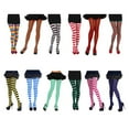 thumbnail image 1 of URTERYSER Women Girls Rainbow Multicolor Striped Tights Opaque Stockings Pantyhose for Christmas Halloween Cosplay Costume Color 6, 1 of 3