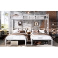thumbnail image 1 of URTR Metal Twin Triple Bunk Bed, Noise Reduced Structure, Space Saving, Convertible Metal Frame, Separates into 4 Twin Beds, White, 1 of 6