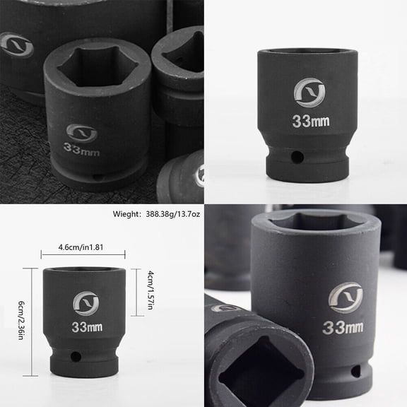 US 1-2 Pack 3/4 in. Drive 33mm 6 Point Deep Impact Socket 79344