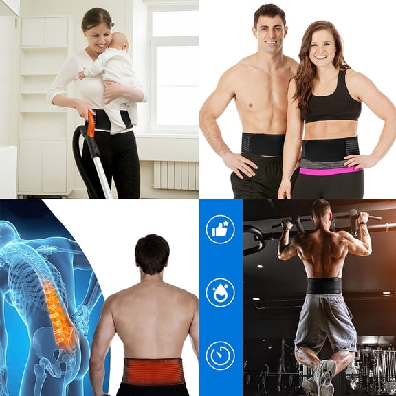 US 1-2 Pack Back Brace Support Tourmaline Self-Heating Lumbar Therapy Waist Belt