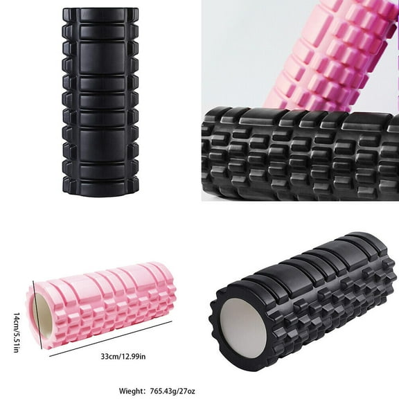 US 1-2 Pack High Density Hollow EVA Foam Roller Muscle Massage Recovery 13x5.5"