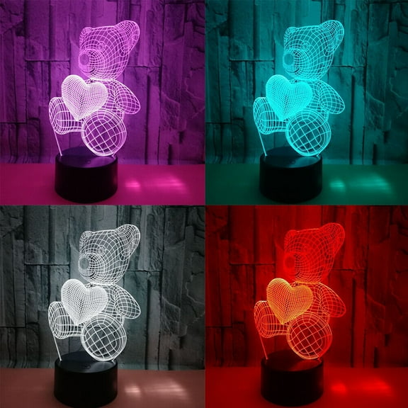 US 1-2 Pack Love Birthday Teddy Bear Thanksgiving Christmas Wife Gifts LED Light