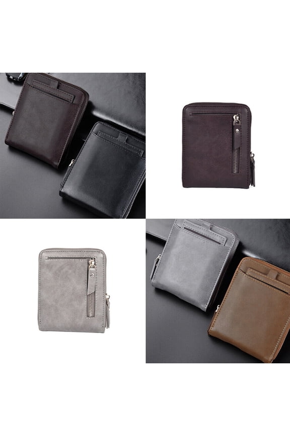 US 1-2 Pack Men RFID Blocking Leather Bifold Wallet Credit Card Holder Zip Purse