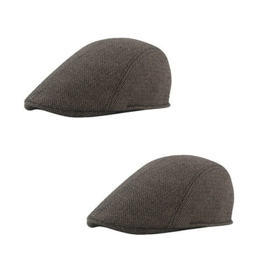 US 1-2 Pack Newsboy Hats for Men Classic Herringbone Tweed Wool Blend Flat Cap
