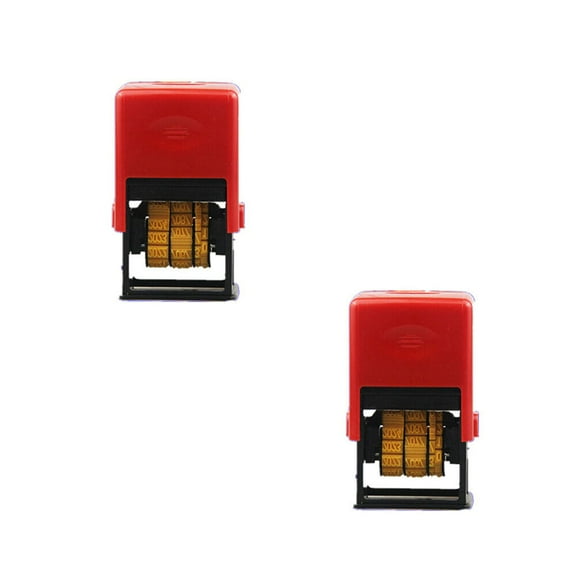 US 1-2 Pack Self Inking Rubber Date Office Stamp Handheld Date Stamp Plastic Bag