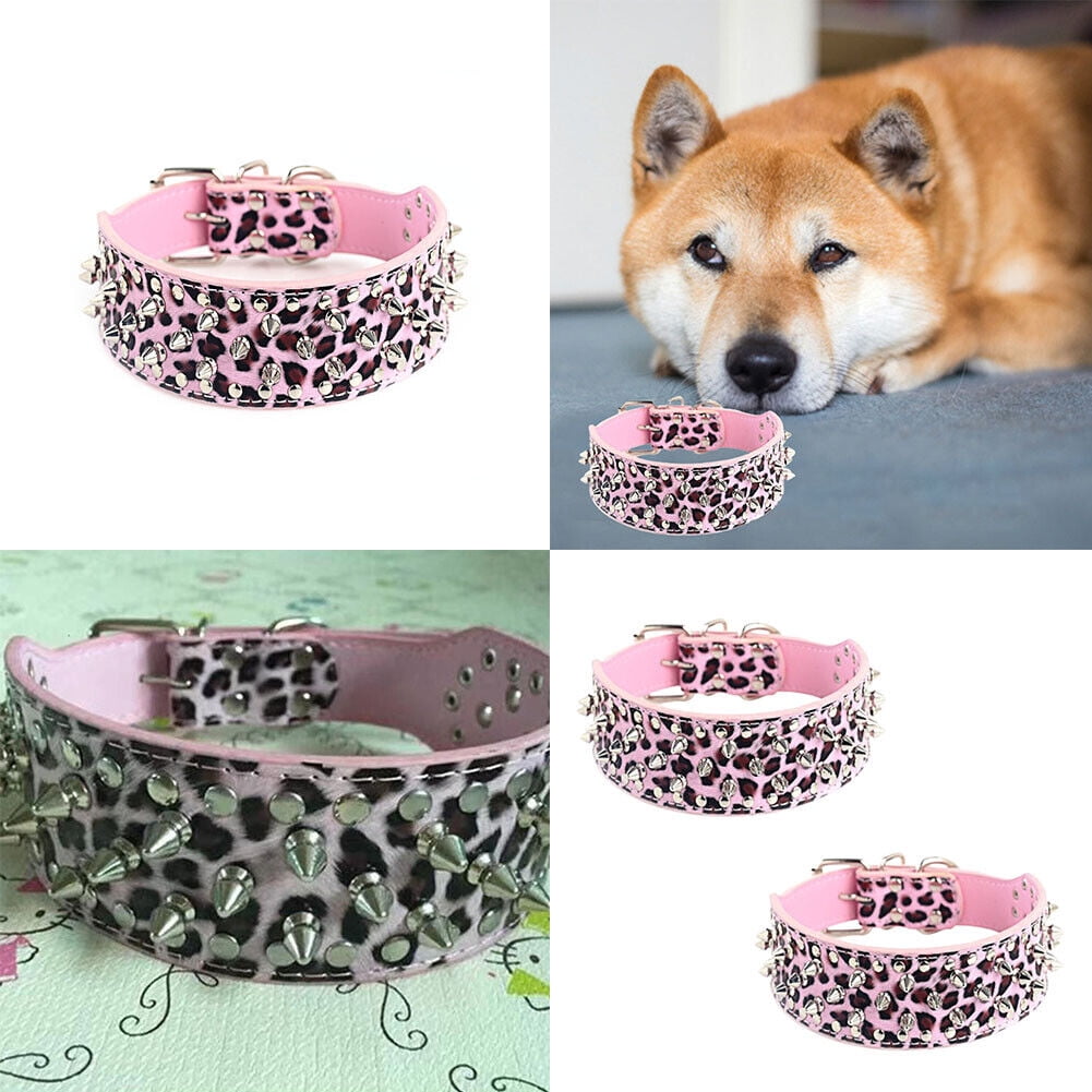 US 12 Pack Spiked Studded Leather Dog Collar Leash Pit Bull Medium Large Breeds