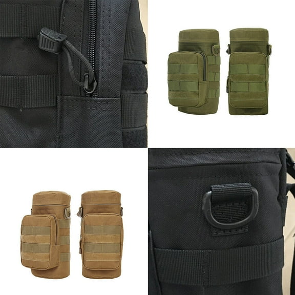 US 1-2 Pack Tactical MOLLE PALS Modular Hydration Carrier H2O Water Bottle Pouch