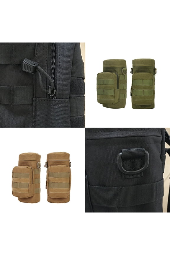 1-2 Pack Tactical MOLLE PALS Modular Hydration Carrier H2O Water Bottle Pouch