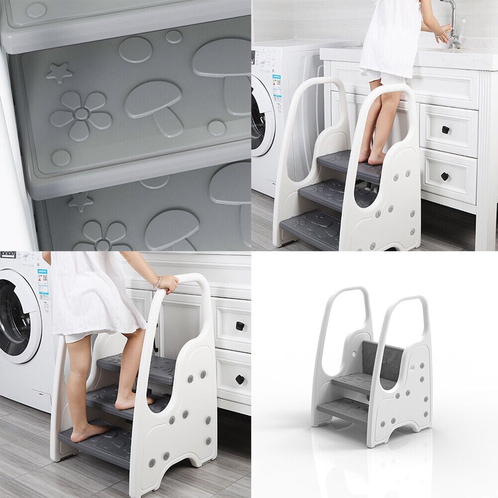 US 1-2 Pack Toddler 3 Step Stool Standing Tower for Kids Plastic ...