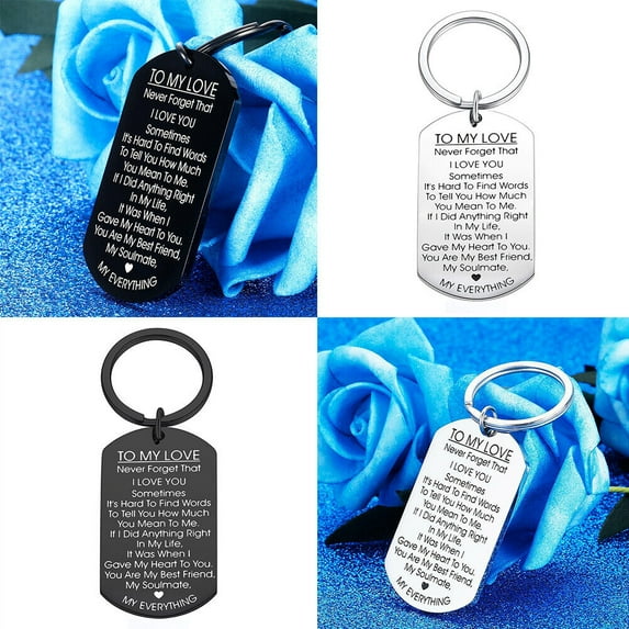 US 1-2 Pack Valentine's Day Gift For Girlfriend Wife Keychain & Necklace To Tag