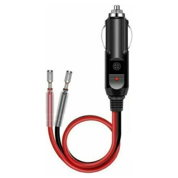 US 1-2 Pc 12V Extension Cord Cigarette Fused Lighter Male Plug Leads LED Light