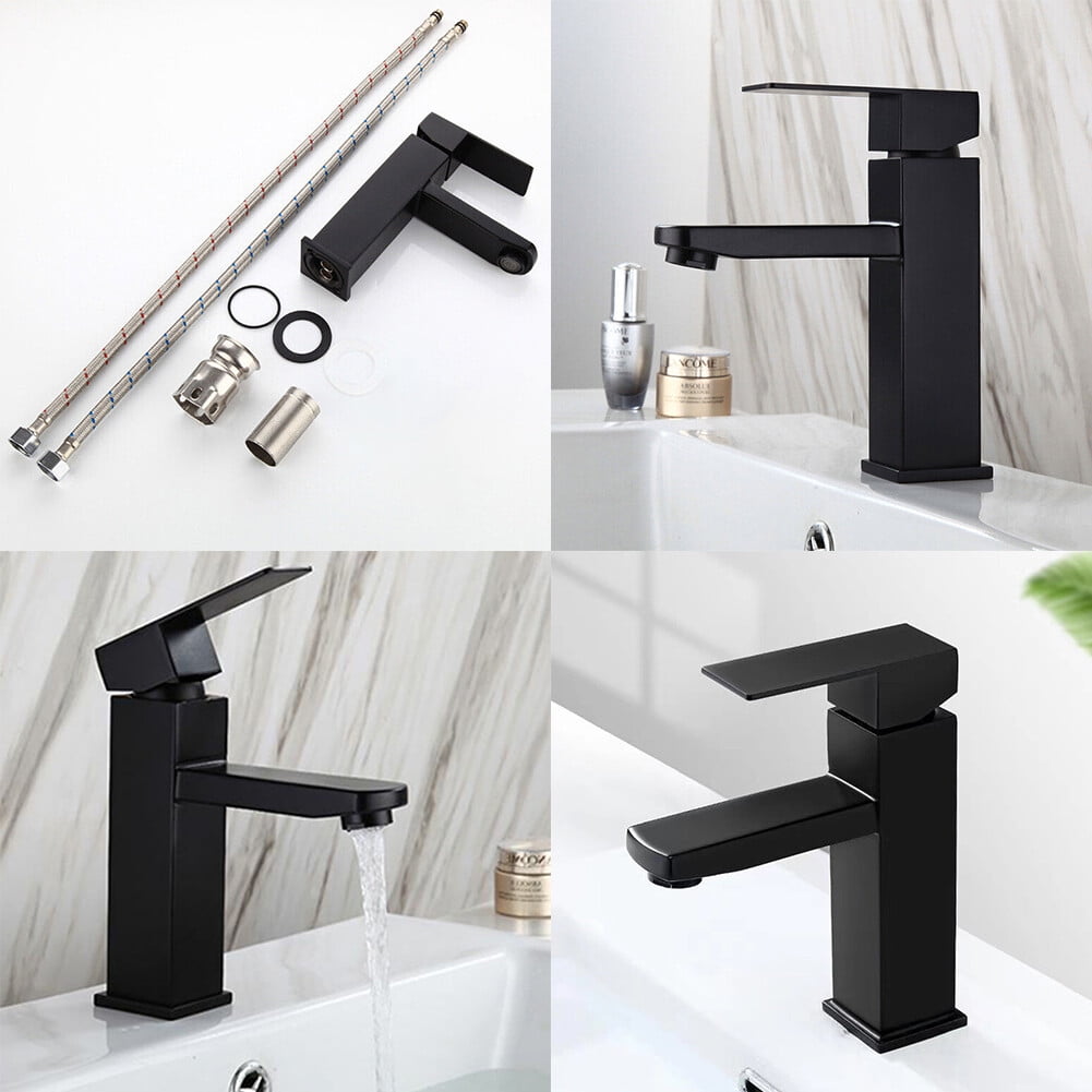 US 1-2 Pc Bathroom Sink Faucet Single Handle One Hole Commercial Lavatory Vanity