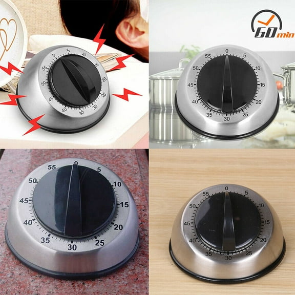 US 1-2 Pc Long Ring Bell Alarm Loud 60-Minute Kitchen Cooking Wind Up Timer
