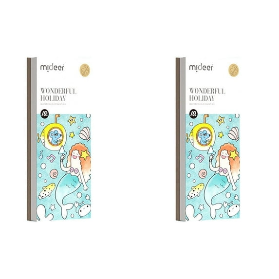 US 1 Pc Pocket Watercolor Painting Book with Paints & Brush Paint Fun 20 Pages