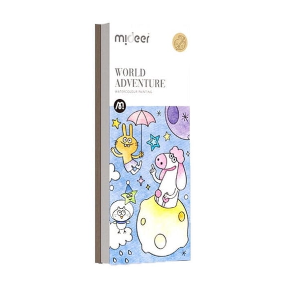 US 1-2 Pc Pocket Watercolor Painting Book with Paints & Brush Paint Fun 20 Pages
