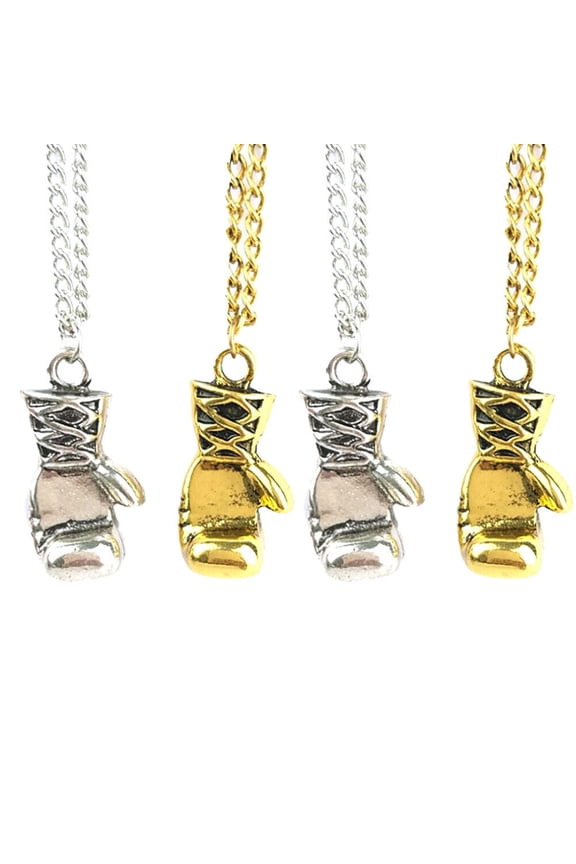 US 1 Pcs Gold Silver Plated Boxing Glove Chain Pendant Necklace Punk Men Women