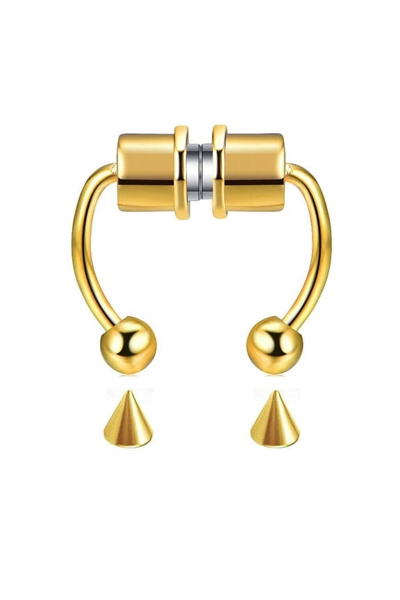 US 1Pcs Magnetic Septum Nose Ring Stainless Steel Fake Non Piercing Nose Clip