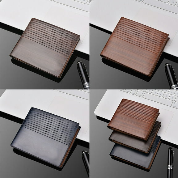 US 1-2 Pcs Men Bifold Leather Credit ID Card Holder Wallet Billfold Purse Clutch