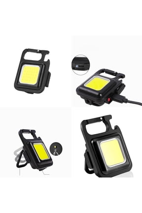 1-2 Pcs Mini Keychain Flashlight Portable COB Rechargeable Work Light