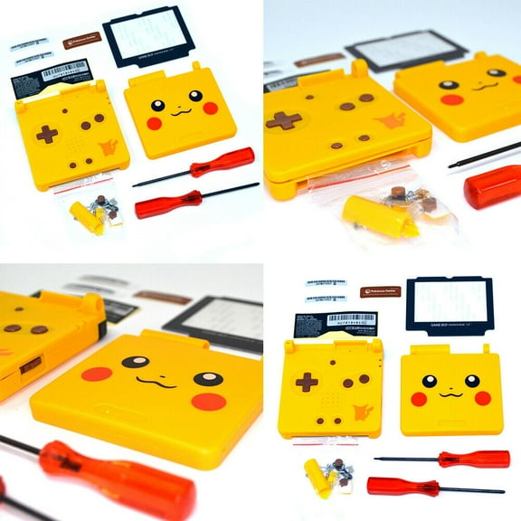 US 1-2 Pcs Pikachu Yellow GBA SP Advance SP Replacement Housing Shell Screen Len