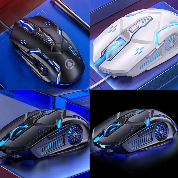 US 1-2 Pcs Wireless Mouse Gaming Rechargeable Cordless 7 Color LED Backlit PC