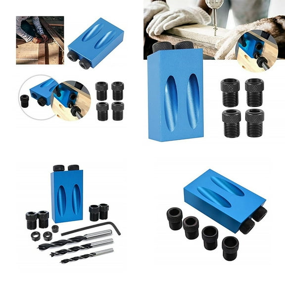 US 1-2 Set of 14 Pc Hole Jig Dowel Woodwork Guides Joint Angle Carpentry Locator