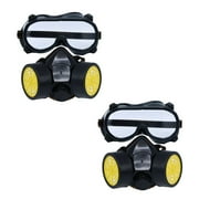 US 1-2Pc Emergency Survival Safety Respiratory GasMask Goggles Protection Filter