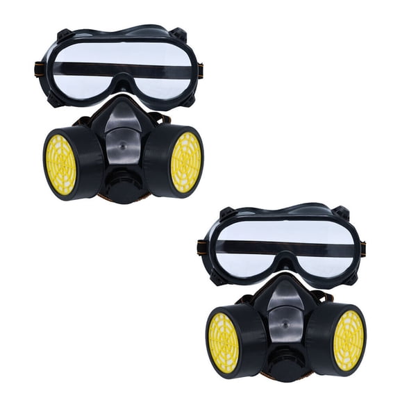 US 1-2Pc Emergency Survival Safety Respiratory GasMask Goggles Protection Filter