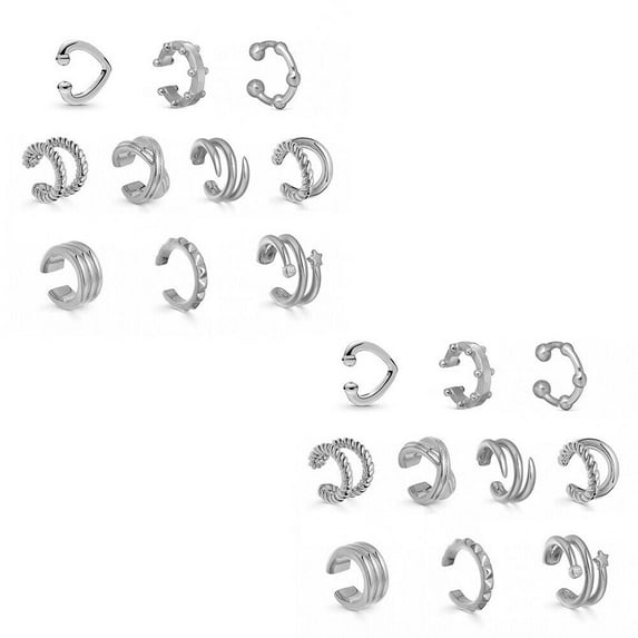 US 10 Pack Helix Non Piercing Gold Earrings Cuff Clip on Cartilage Earrings