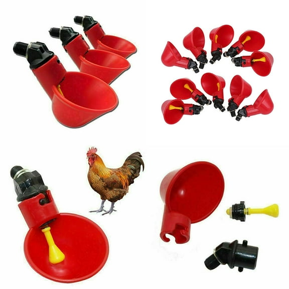 US 10-20 Pcs Poultry Drinker Water Automatic Plastic Bird Drinker Cups Dispenser