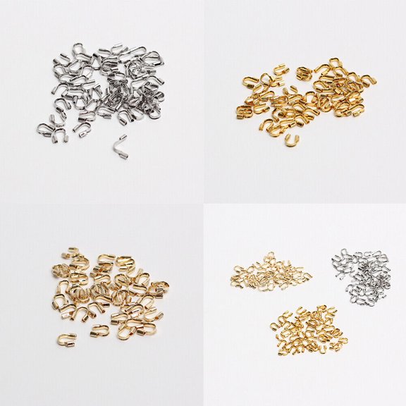US 100 Pcs Adabele Tarnish Resistant Gold Wire Guard Thread Protector Loop