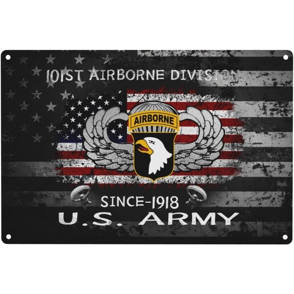 US 101st Airborne Paratrooper Veteran Eagle Vintage Metal Tin Sign 12x8 In  Wall Art for Home, Bar, Man Cave  Easy to Hang21
